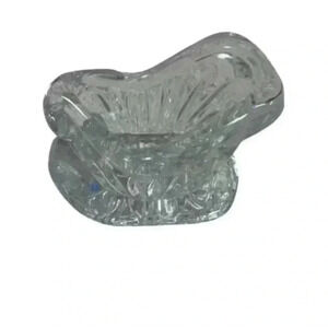 Lead Crystal Glass Santa Sleigh Christmas Candy Dish Clear